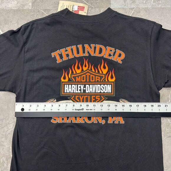 Vintage Harley Davidson Graphic Tee Mens Large VR1000 Dead Stock y2k Flames - Picture 7 of 9